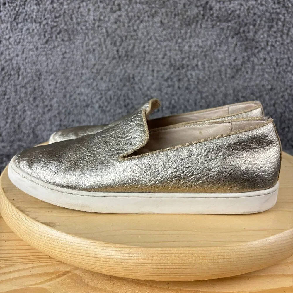 Birdies The Swift Loafer Women 7 Leather Metallic Gold Flat Slip On Comfort Shoe